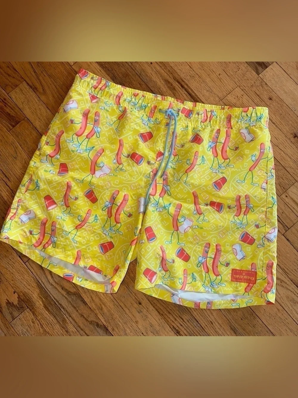 Tipsy Elves Sausage Party Novelty Swim Trunks Lined XXL